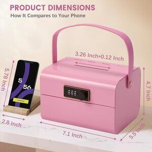 Money Safe and Cash Lock Box for Kids, Small Metal Security Safe(1 Pcs(Any Coor)